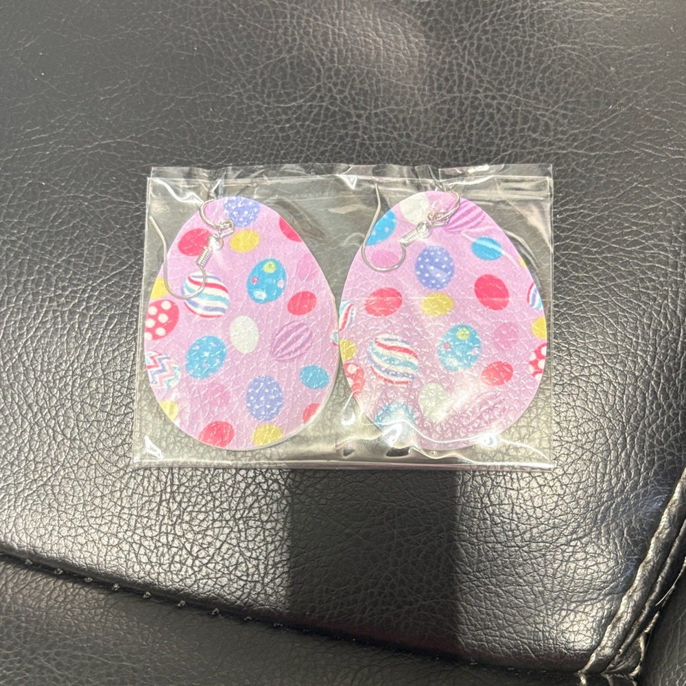 Pink Easter Egg Dangle Earrings